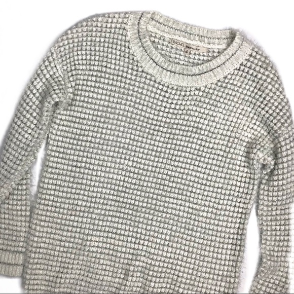 Rachel Roy White and Silver Waffle Knit Sweater - Picture 2 of 8